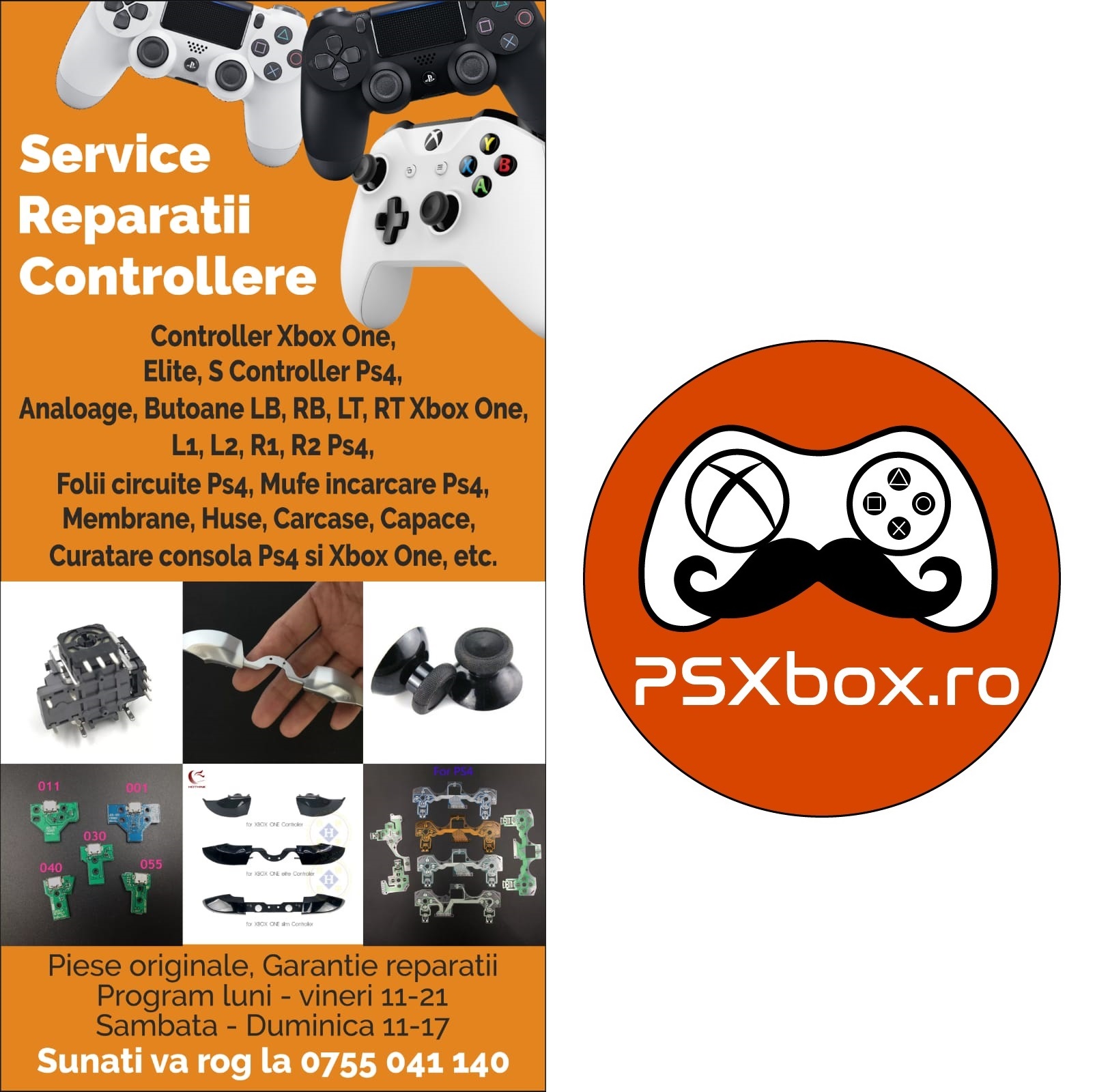 Reparatii Controller PS5 ( DualShock 4 PlayStation) inlocuire analog, modul de incarcare, inlocuire baterie, probleme conectare 0755041140